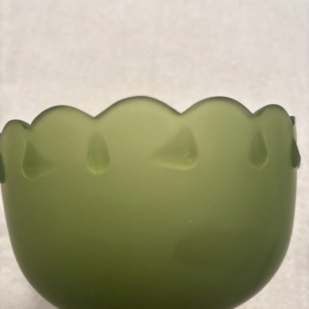Vintage Frosted Indiana Glass Tear Drop Pedestal Candle Holder 7.5 in Tall